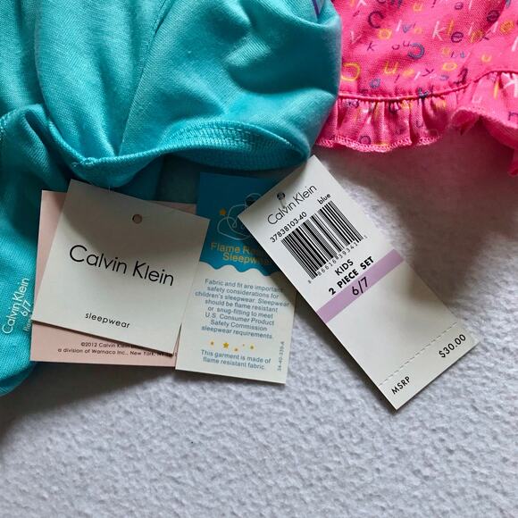 Calvin Klein NWT Pajamas for Girls 6/7 - Picture 8 of 10